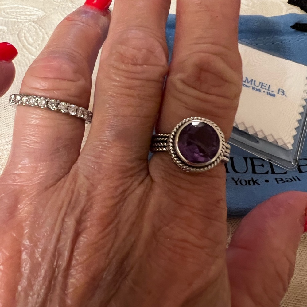 Samuel B Silver Silver amethyst ring